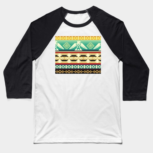 The Eagle | Native American Pattern Baseball T-Shirt by wildtribe